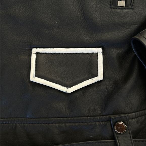 Boda Skins x Sara Sammakia - Super Cool Sh*t Leather Jacket in Black & White - Picture 2 of 8